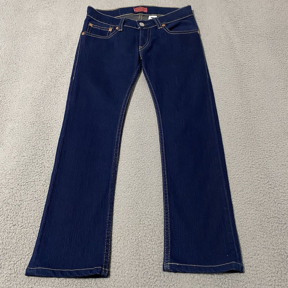 Levis Type 1 Iconic Slim Jeans Juniors 9 (31x28) Blue Dark Straight Stretch Y2K